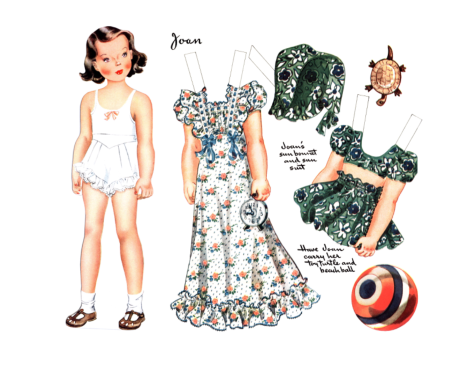 Amostra de boneca com vestidos e acessórios