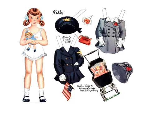 Amostra de boneca com roupas elegantes